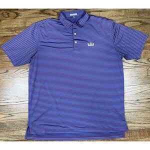 Peter Millar Summer Comfort Crown Sport Golf Polo Shirt Striped Tour Men's Sz XL